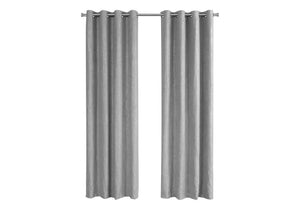 English Elm Curtain 2-Pack 54"x95" Room-Darkening Grommet Panels in Silver Micro-Suede — Modern Privacy Drapes B2710P218784