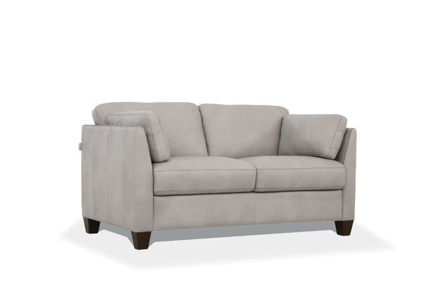 English Elm Matias Italian Genuine Leather Loveseat with Walnut Legs and Tailored Stitching B2726P496935
