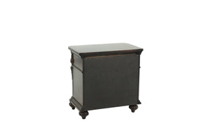 English Elm Traditional Antique Walnut Nightstand with 2 Drawers, Turned Legs, Cherry Veneer Finish, Curved Metal Pulls, 28x17x29" B011P210739