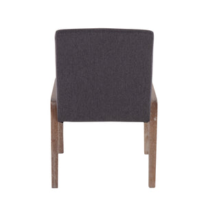 English Elm Carmen Contemporary Chairs Set Of 2 - White Washed Wood Frame & Grey Fabric For Modern Style B202S01322