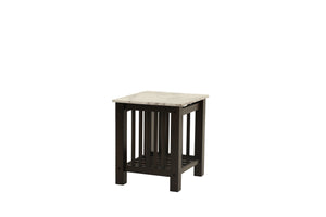 English Elm Modern Faux Marble Top Coffee Table with Antique Finish, Solid Legs & Open Lower Shelf, 47x24x18" Walnut 24 L x 21 W x 8 H B011P395605