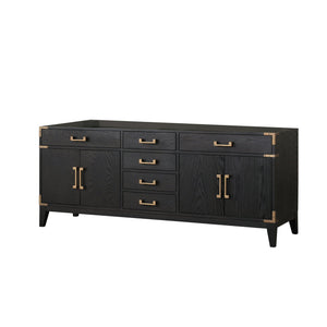 English Elm Black Oak Double Bath Vanity – 80” Wide, Elegant Storage Solution For Modern & Transitional Bathrooms B2731P260960