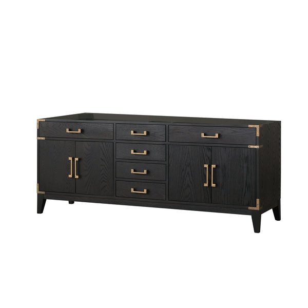 English Elm Black Oak Double Bath Vanity – 80” Wide, Elegant Storage Solution For Modern & Transitional Bathrooms B2731P260960