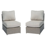 Hand-Woven Resin Wicker Patio Chair Set with Water-Resistant Cushions, Rustproof Aluminum Frame - Set of 2