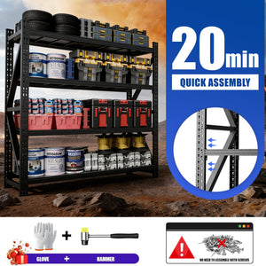 English Elm Heavy Gauge Steel Industrial Shelving Unit 6000 Lb Capacity Warehouse Garage Rack T2398S00004
