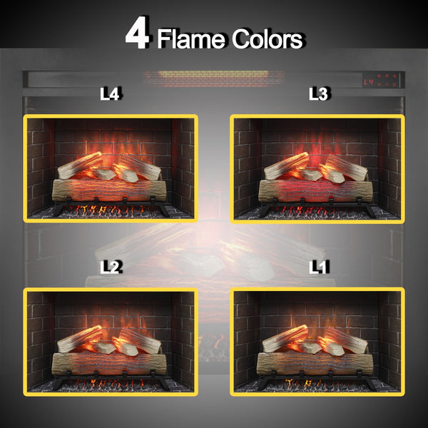 English Elm 33 Inch Infrared Electric Fireplace Insert with 3d Flame Effects and Crackling Sound W1769P252998