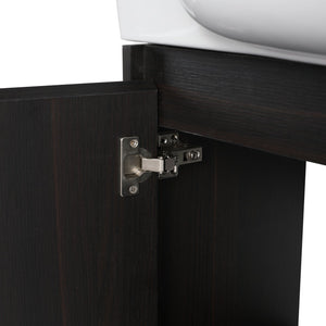 English Elm 28'' Floating Bathroom Vanity with Ceramic Sink Soft Close Door Melamine Cabinet Dark Oak W999P426640