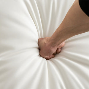 English Elm Moon oversized moon-shaped sleeper sofa with deep cloud-like sponge support and durable linen feel White W2012P337858