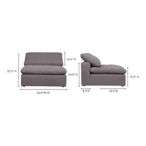English Elm Clay Slipper Chair Modular Living Room Accent with Feather Blend Cushion Fabric B2769P504415