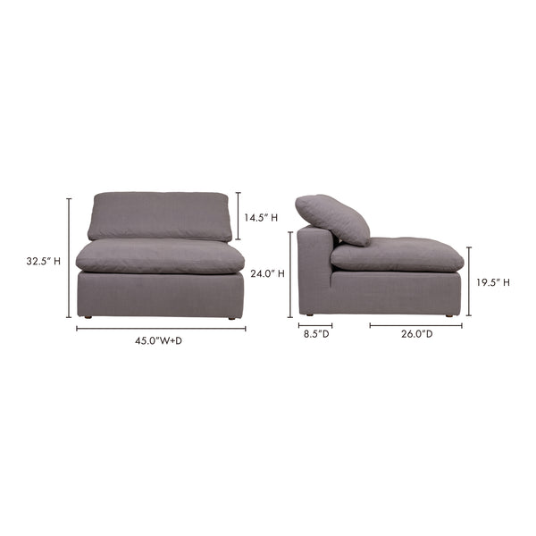 English Elm Clay Slipper Chair Modular Living Room Accent with Feather Blend Cushion Fabric B2769P504415