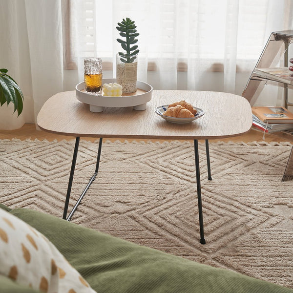 English Elm American Minimalist Round Coffee Table - Modern Acacia Oak Design For Small Spaces & Stylish Living W3318P307874