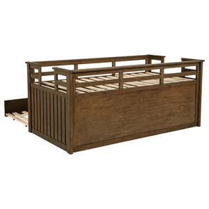 English Elm Starboard Twin Storage Bed with Trundle Pine Frame Cabin Style Kids Room B062S01721