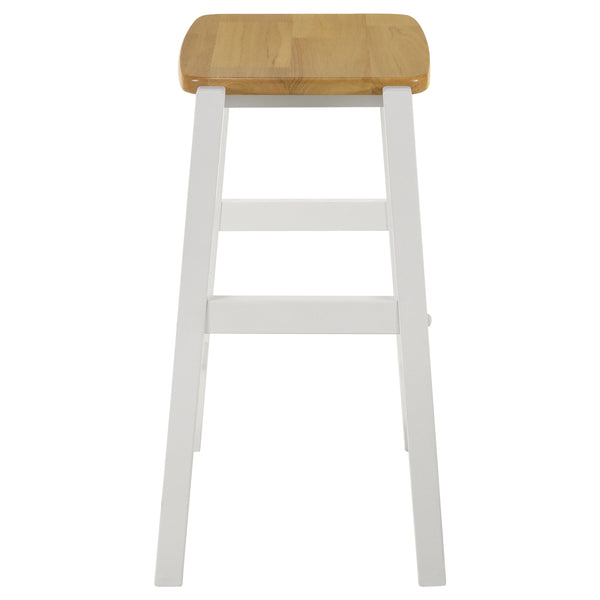 English Elm Prager Farmhouse 3-Piece Kitchen Island with Overhead Rack, Hooks & Shelves, Two Backless Stools, White B062S00619