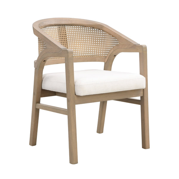 English Elm Wooden Rubberwood Dining Chairs with Woven Rattan Back Ergonomic Seat Set of 2 Beige,Light Ash N771P256965A