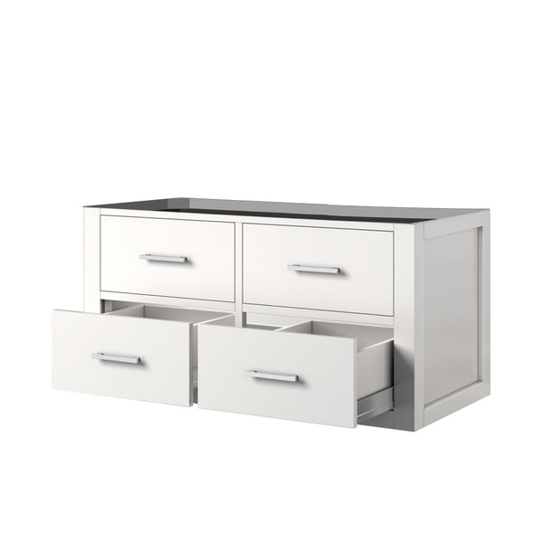 English Elm White Midcentury Single Sink Bath Vanity - Stylish 36-Inch Wall-Hung Design With Storage & Ease B2731P257984-GIGA