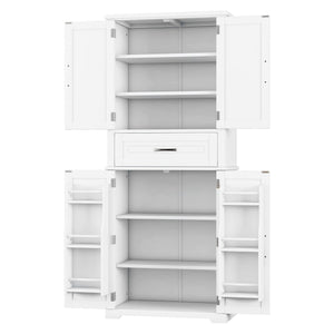 English Elm Christopher Knight Home® - Bathroom Storage Cabinet with Doors Drawer and Adjustable Shelves — MDF Build, Anti-Tip Safety, Modern Appeal White N759P241667K