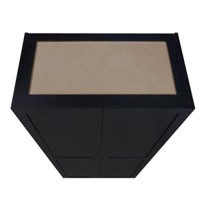 English Elm Hopkins Modern Storage Closet 3.0 Black — Tall MDF Wardrobe with Adjustable Shelves, Soft-Close Doors, Sleek Geometric Design (72 in) B365P398308