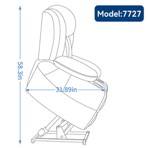English Elm Dual Motor Power Lift Recliner with Massage Heat and Leatherair Upholstery for Living Room W3224P290208