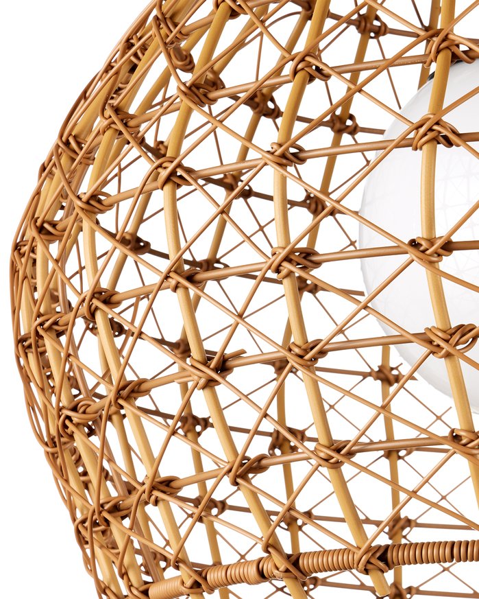 Currey & Company Bly Outdoor Pendant Light - Artisan Crisscross Wicker Design, Adjustable Height, Durable & Stylish Natural All,Weather Wicker ,Metal ,Glass 9500-0014-currey-company