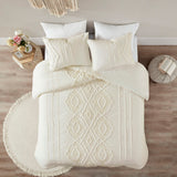 Madison Park Margot Shabby Chic 3 Piece Cotton Comforter Set MP10-7356 Off-White