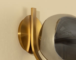 Sunpan DIONIS Sconce - Hand-Blown Glass Globe Light Fixture in Brushed Gold for Modern Ambiance & Elegance 112240