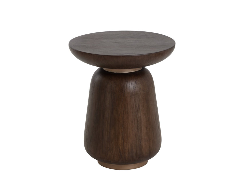 Sunpan KIRI End Table: Mid-Century Modern Accent with Concrete and Wood-Grain Finish for Timeless Style 112476