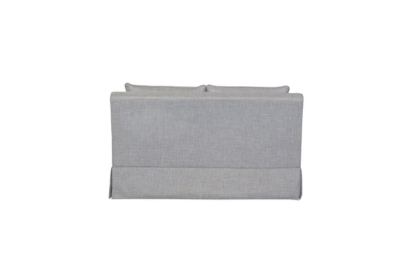 English Elm Loveseat In Elegant Light Gray With Reversible Cushions, Tailored Skirt & 2 Accent Pillows B2699P225137