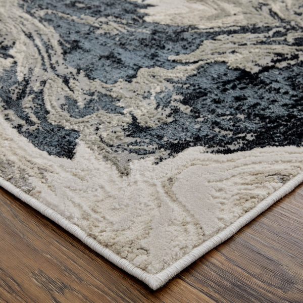 Feizy Rugs Micah Abstract Watercolor Area Rug - Soft, Stain-resistant, Modern Design For High Traffic Spaces Ivory,Black,Taupe Polyester,Polypropylene 69439lpfblkivye10