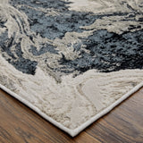 Feizy Rugs Micah Polyester/Polypropylene Machine Made Industrial Rug Ivory/Black/Taupe 5' x 8'