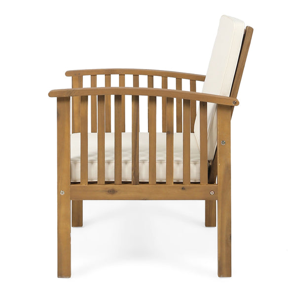 English Elm Casa Acacia Slatted Outdoor Club Chairs Set of 2 with Gray Finish Coastal Patio Seating 63513.00