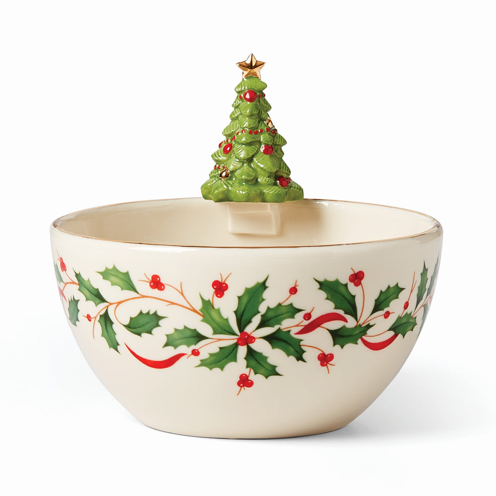 Lenox Holiday Tree Bowl Red & Green, IVORY PORCELAIN 893505