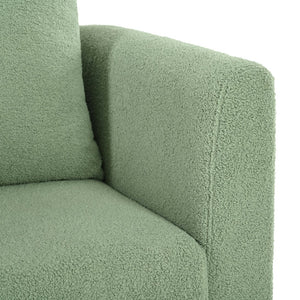 English Elm Modern Accent Chair Upholstered Armchair with Chenille Fabric, Ergonomic Padded Seat, Wood Legs for Living Room Seating Comfort and Stylish Mid Century Flair Green W1028P236497