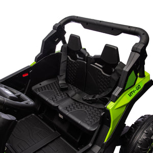 English Elm 24v Two Seat Kids Electric Utv with Parental Remote Suspension Off Road Ride On Green W1578P184798