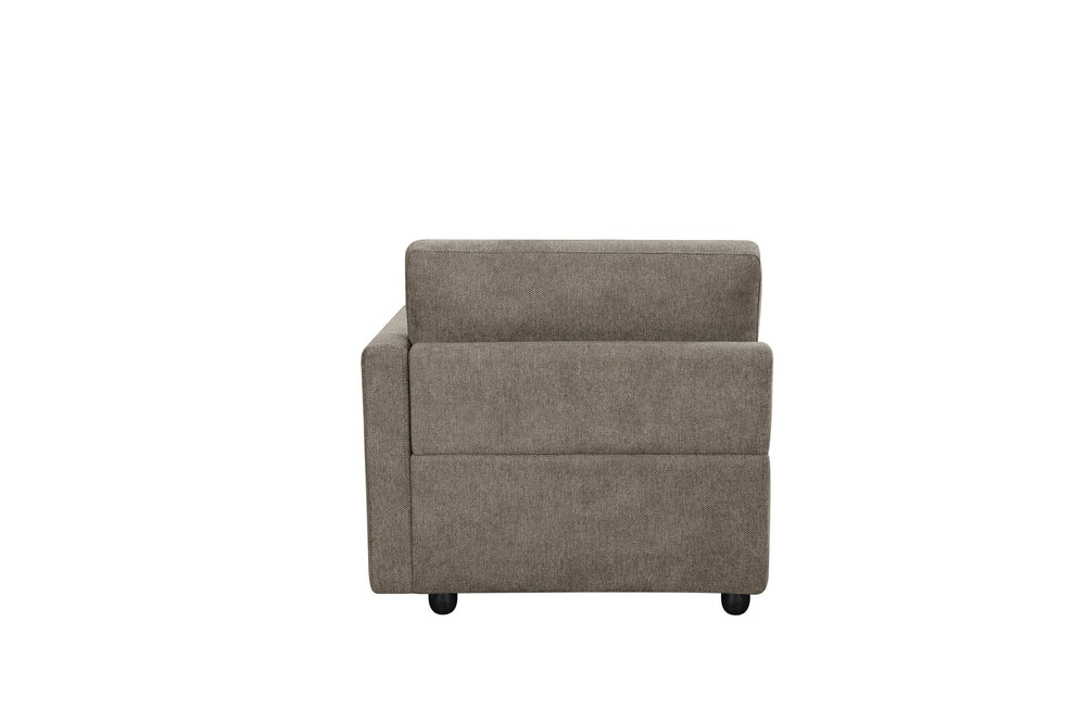 English Elm Rylie Brown Linen 4Pcs Modular Sectional Sofa – Pocket Coil Seats, Wooden Frame, Toss Pillows, 39" Deep B2726S00424