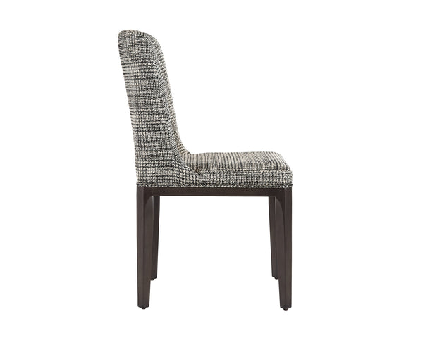 Sunpan Elisa Dining Chair - Timeless Mid-Century Design with Solid Wood Legs and Elegant Fabric Choices Grey Oak / Naya Check Black