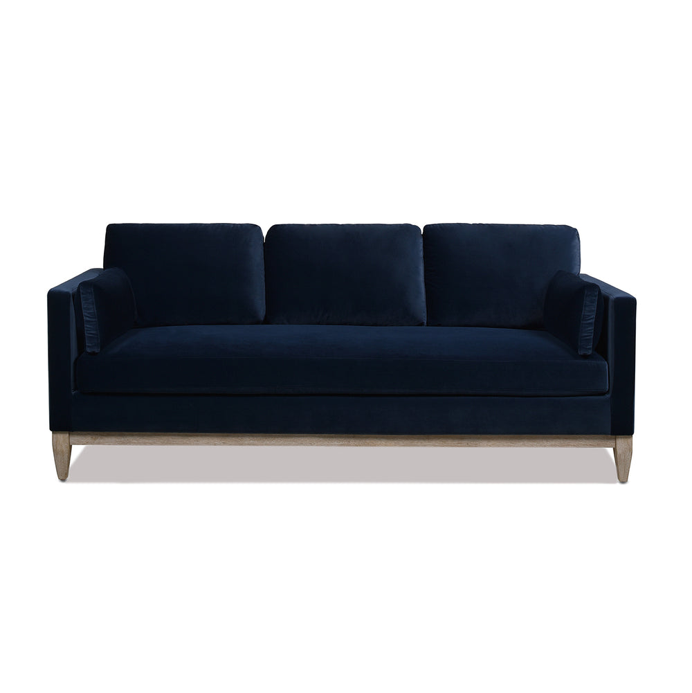 English Elm Jennifer Taylor Home - Knox 84" Modern Farmhouse Sofa In Dark Navy Velvet - Cozy, Durable, And Stylish For Any Living Space B2719P238334