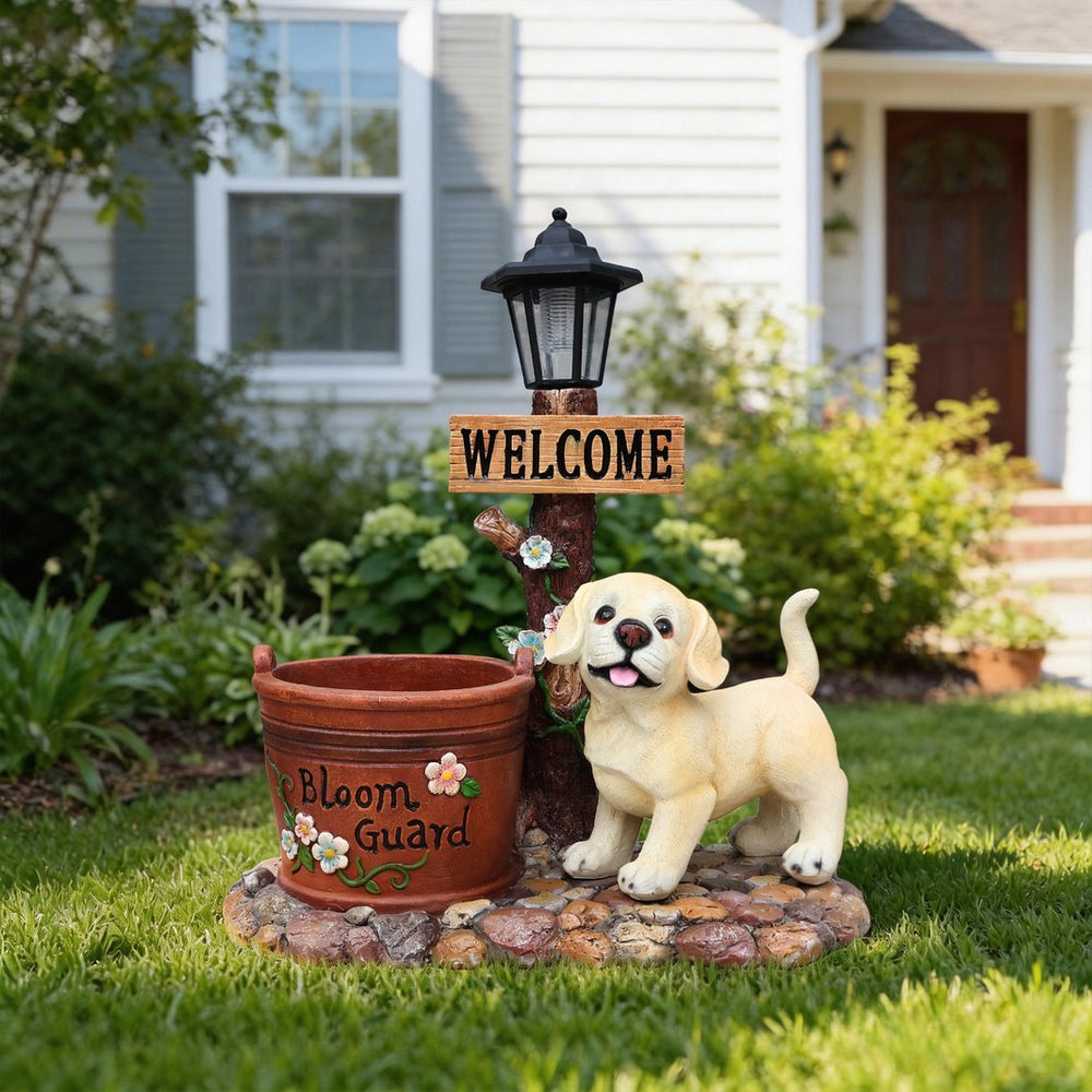 English Elm Cute Feline Resin Planter Statue for Garden Patio Balcony Whimsical Succulent Pot W5398P464243