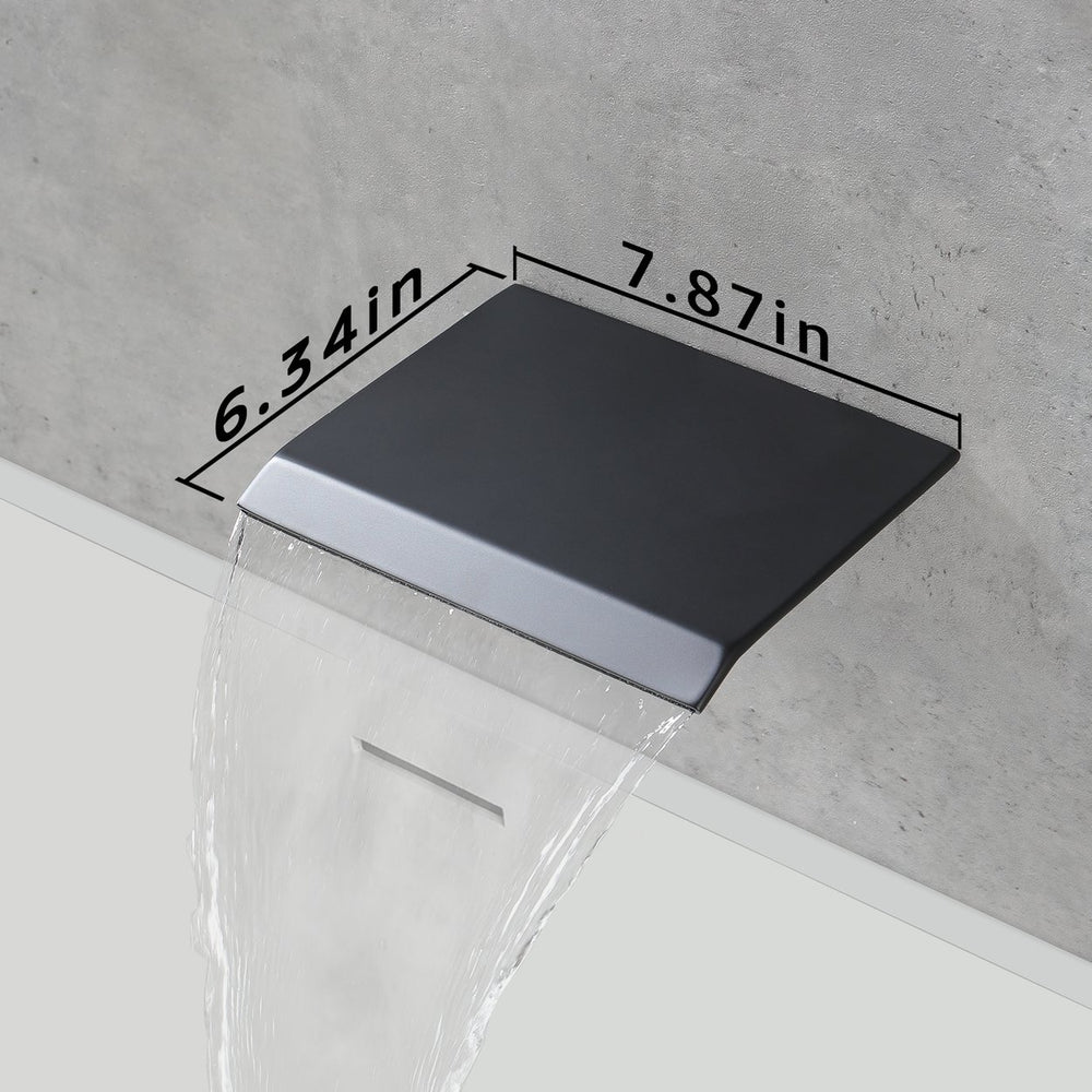 English Elm Male Npt Shower Faucet Set - High-Pressure Matte Black Waterfall System With 10" Rain Head & Handheld T3177P277541