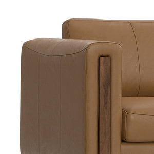 English Elm Richard 63-Inch Loveseat - Eco-Friendly Semi-Aniline Leather, Compact Comfort For Stylish Spaces B136P364298-GIGA