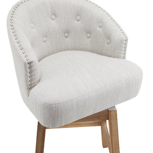 English Elm Christopher Knight Home® - 33.25" Swivel Counter Stools Set of 2 - 360° Upholstered Button-Tufted Back, Rubberwood Frame, Beige WF532109BGE