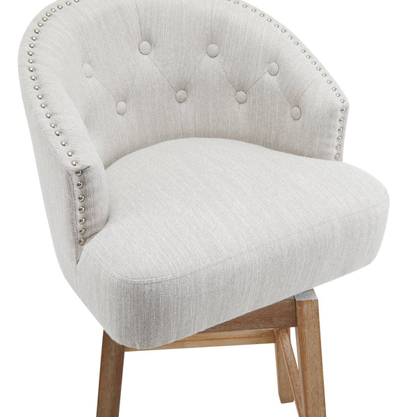 English Elm Christopher Knight Home® - 33.25" Swivel Counter Stools Set of 2 - 360° Upholstered Button-Tufted Back, Rubberwood Frame, Beige WF532109BGE