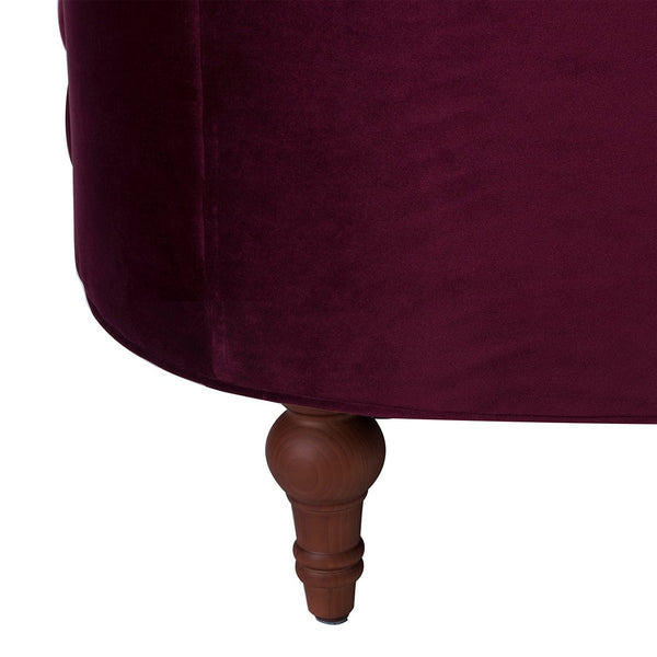 English Elm Jennifer Taylor Home - La La Rosa Victorian Tufted Upholstered Accent Chair in Luxe Velvet with Nailhead Trim and Support Burgundy B2719P238178