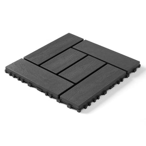 English Elm 12-inch Polypropylene Interlocking Floor Tiles for Patios Balconies and Wet Spaces 44 Pack W3022P251851