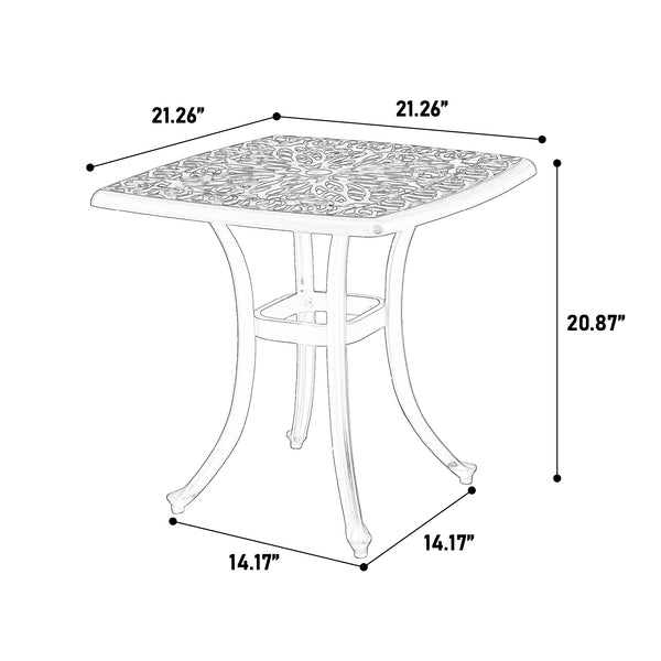 English Elm Bistro Set: Elegant 3-Piece Rustproof Cast Aluminum Patio Furniture For Outdoor Charm & Comfort W640P251291