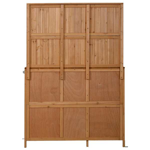 English Elm (with Hutch) Topamx Solid Fir Potting Bench Patio Workstation Spice Rack Drawer Natural N717P404330A