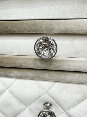 English Elm Lucienne Beige Velvet Nightstand with Tufted Velvet-Lined Drawers, 3-Drawer Luxe Accent Table, 70lb Top B2726P294448