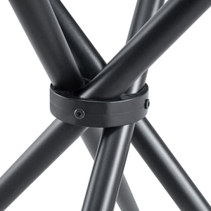 English Elm A circular tempered glass round table 36.6" diameter with sleek black ring metal legs, modern design W1151P294396