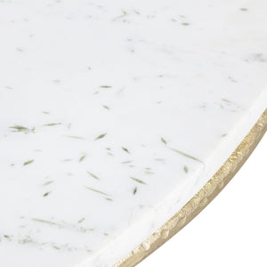 Crestview Collection Contemporary Round Cocktail Table With Marble Top & Gold Base - Elegant Living Room Accent Piece White Marble Cvfnr4508