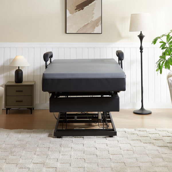 English Elm Hi-lo Adjustable Twin Bed with Motorized Lift Memory Foam Mattress Certipur Certified B2699S00089