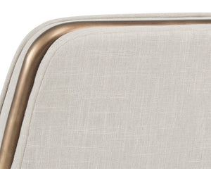 Sunpan Lincoln Lounge Chair – Retro-Inspired Design with Rustic Bronze Frame for Elegant Living Spaces Beige Linen